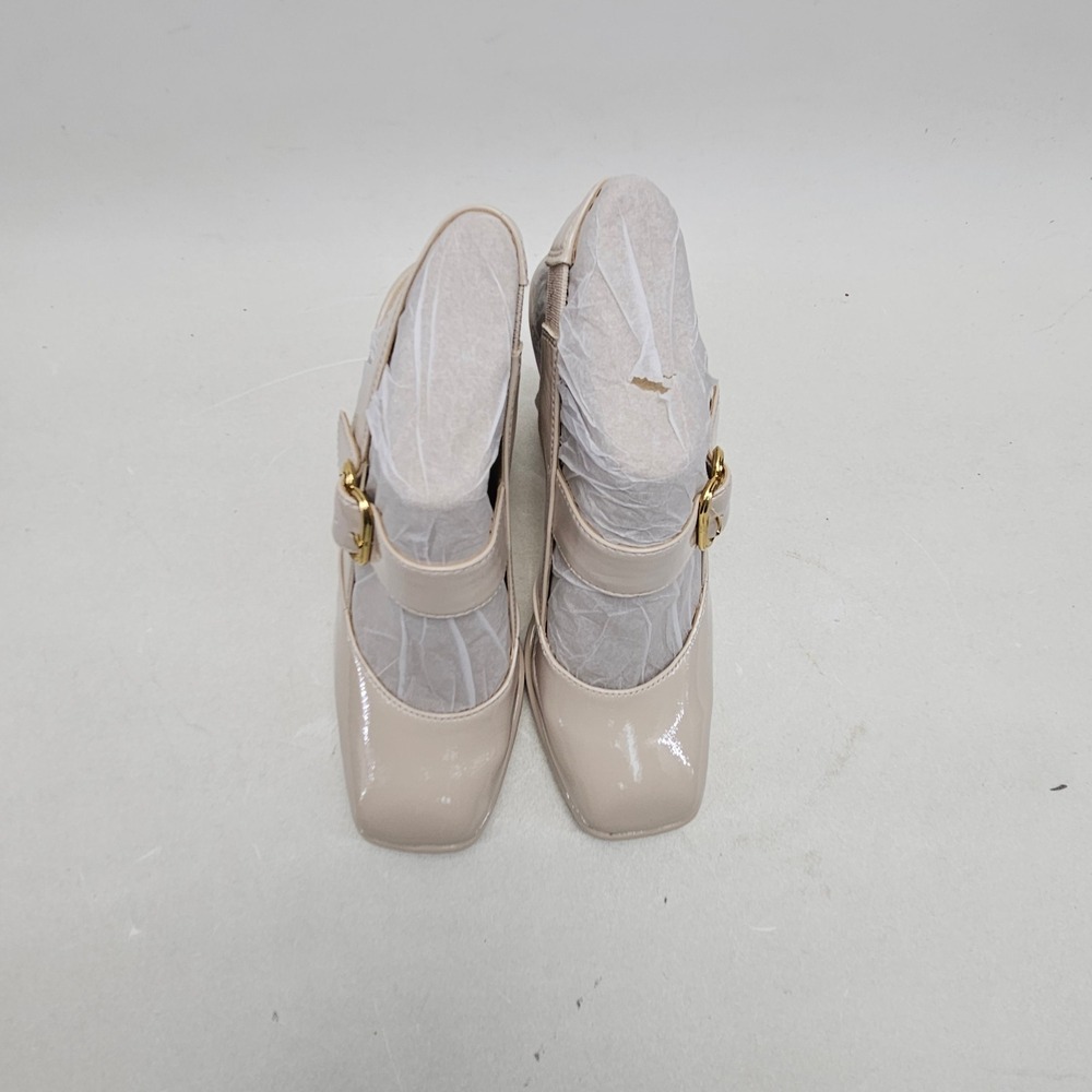 Sam Edelman Jildie Slingback Mary Jane Pump 7M Heels Linen Patent Square Toe - Picture 9 of 16